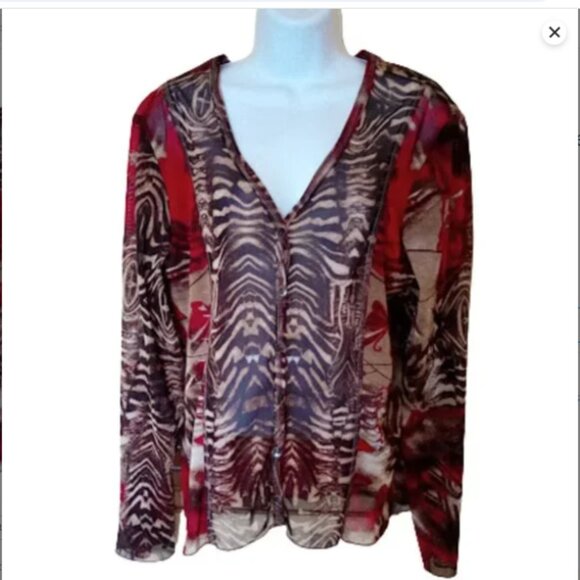 VINTAGE Printed Blouse and Skirt Set Size XL - Picture 2 of 6